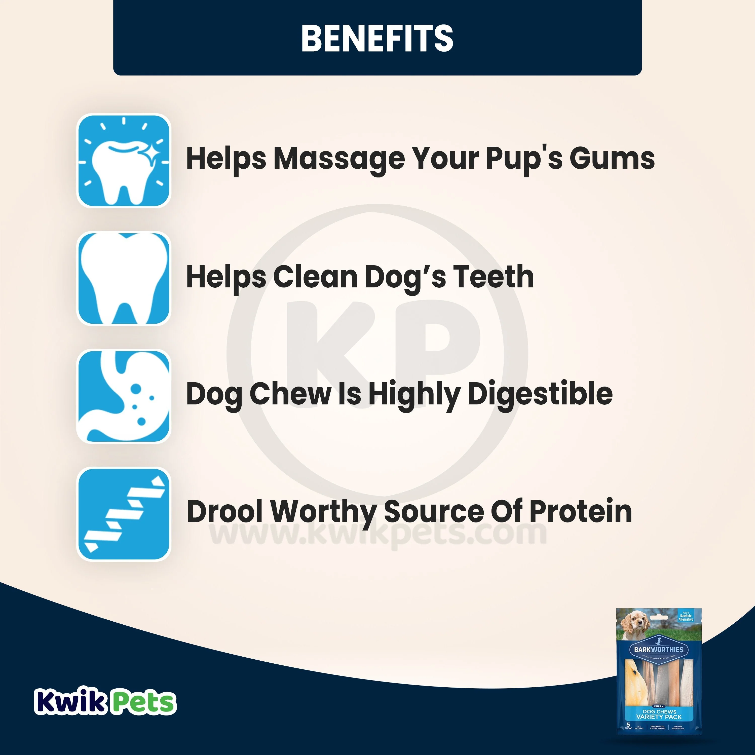 Barkworthies Puppy Dog Chews Variety Pack 5 Count - Image 4