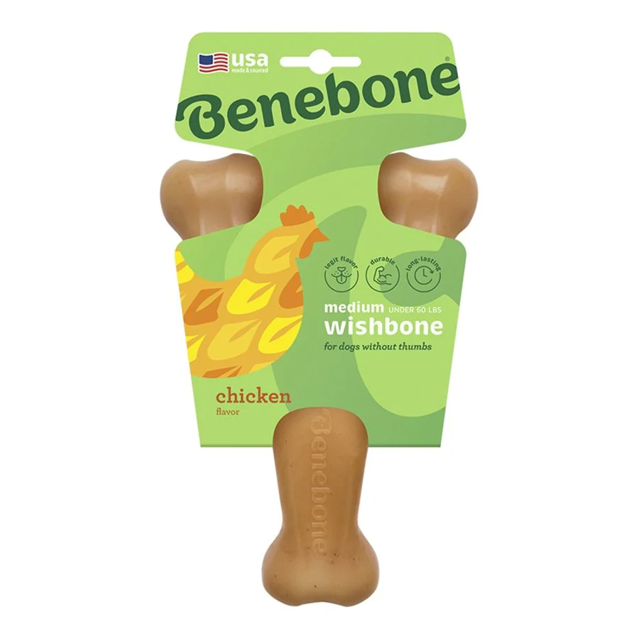 Benebone Wishbone Dog Chew Toy Chicken Medium