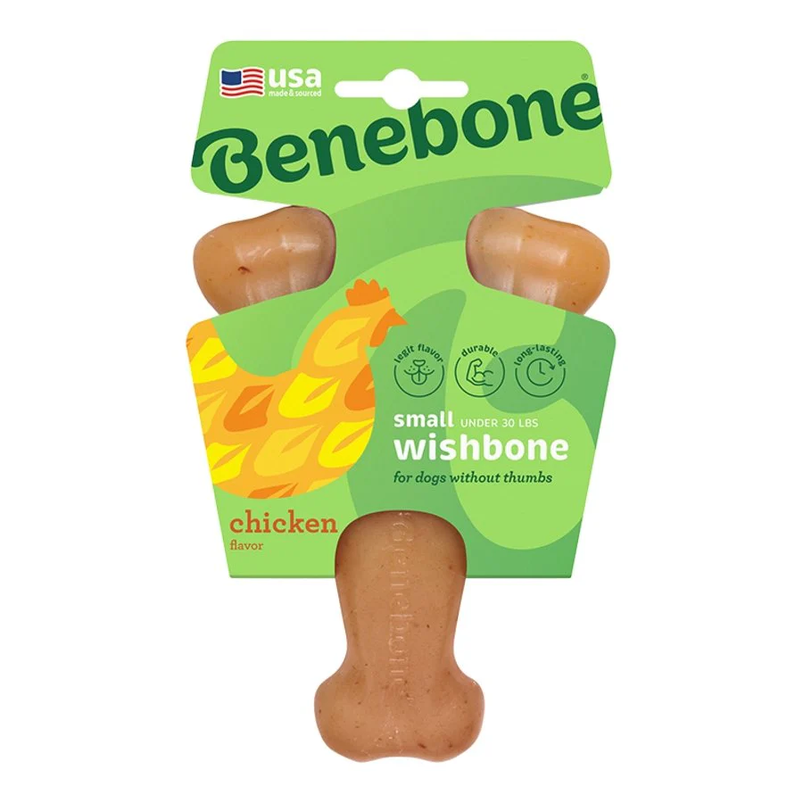 Benebone Wishbone Dog Chew Toy Chicken Small