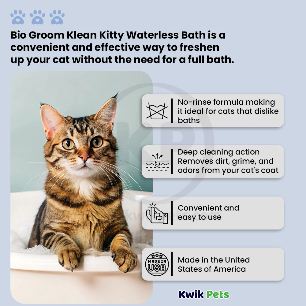 Bio-Groom Klean Kitty Waterless Bath No Rinse Cat Shampoo 8-oz - Image 4