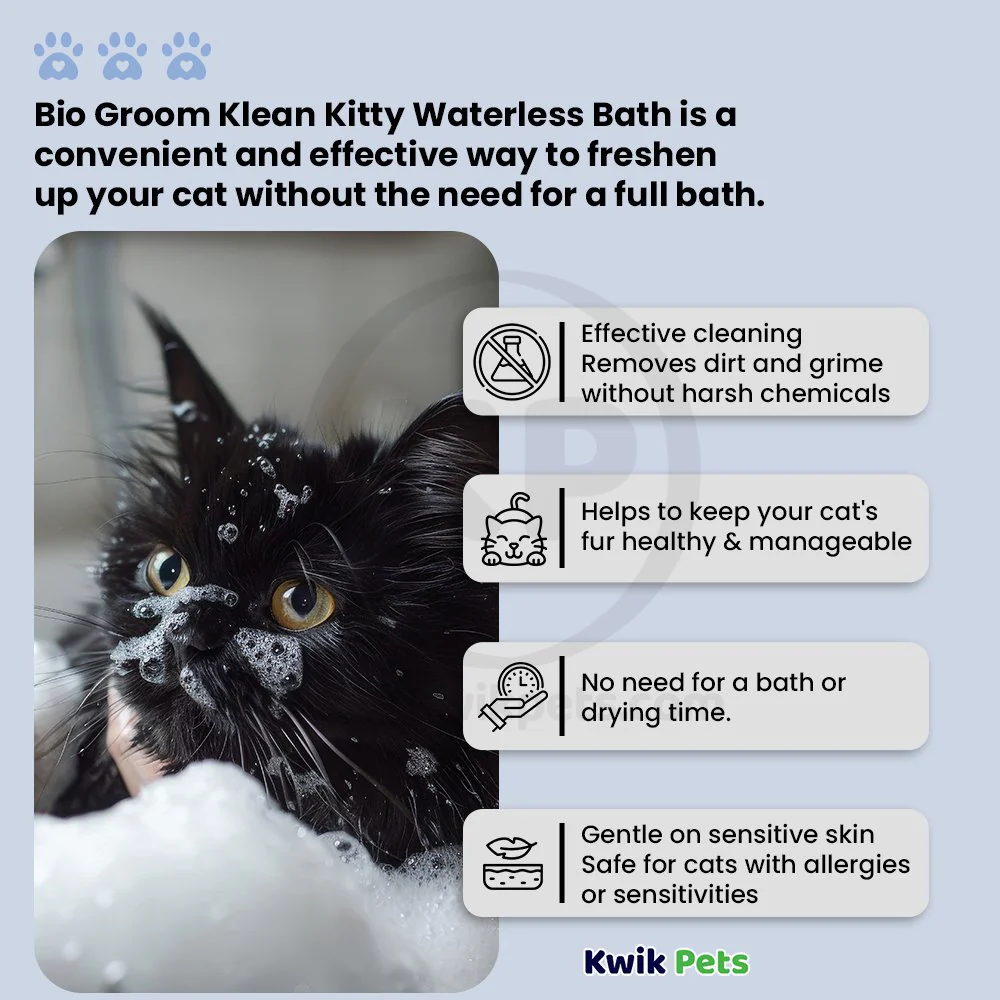 Bio-Groom Klean Kitty Waterless Bath No Rinse Cat Shampoo 8-oz - Image 5