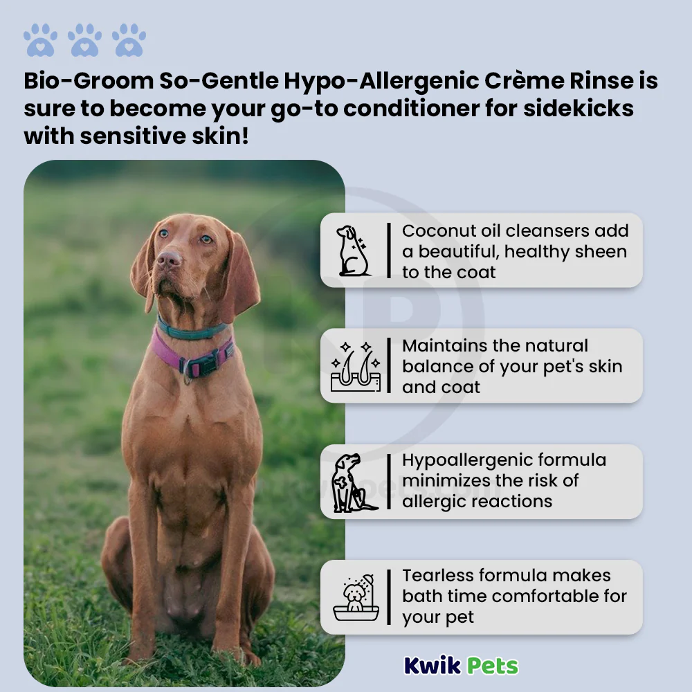 Bio-Groom So-Gentle Hypo-Allergenic Creme Rinse Dog Conditioner 12-oz - Image 5