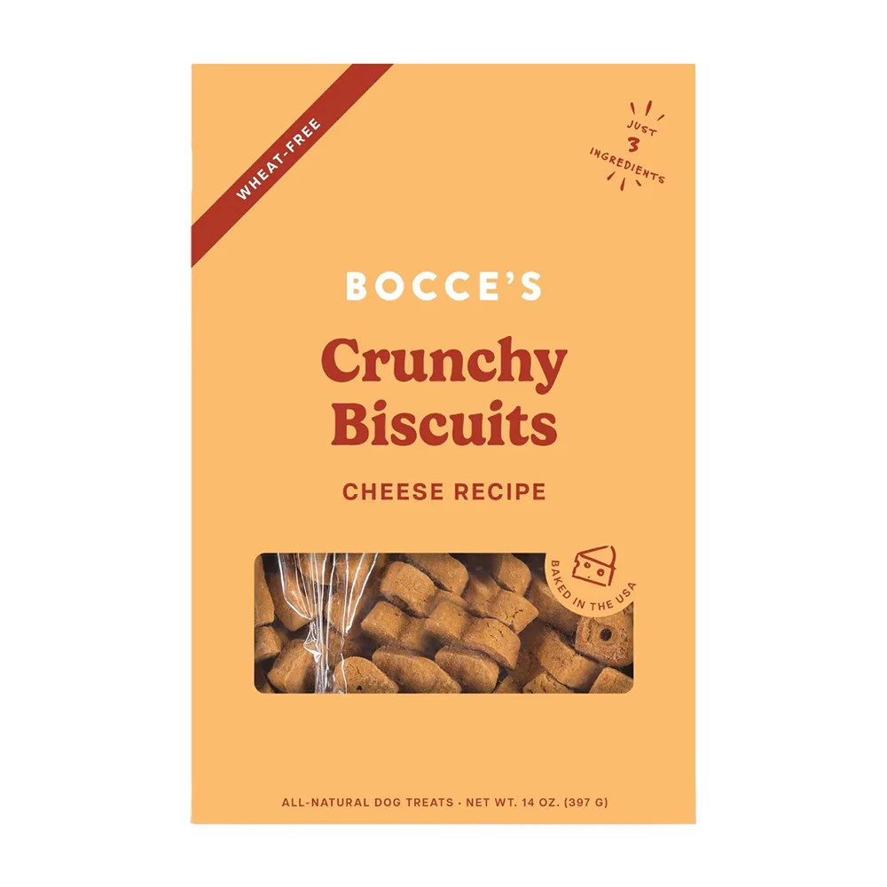 Bocce's Bakery Crunchy Biscuits Dog Treats Cheese 14-oz