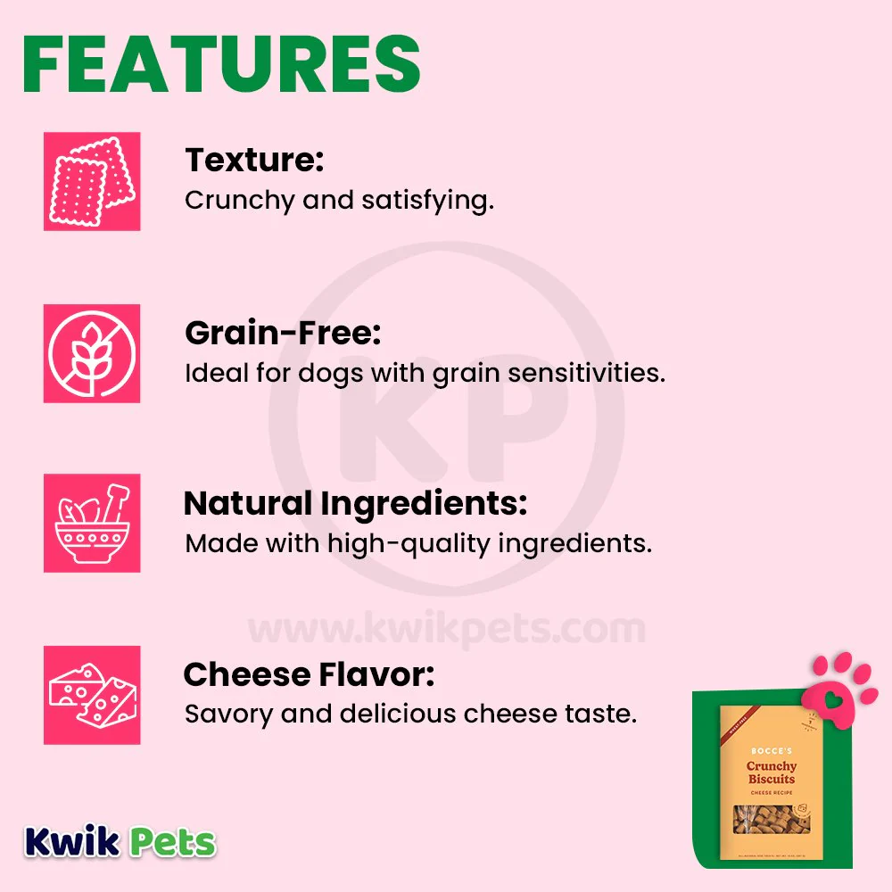 Bocce's Bakery Crunchy Biscuits Dog Treats Cheese 14-oz - Image 3