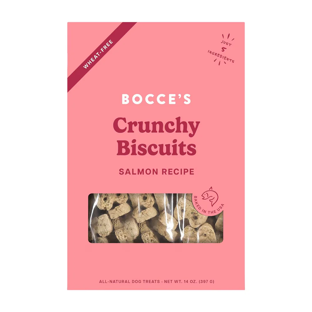Bocce's Bakery Crunchy Biscuits Dog Treats Salmon 14-oz