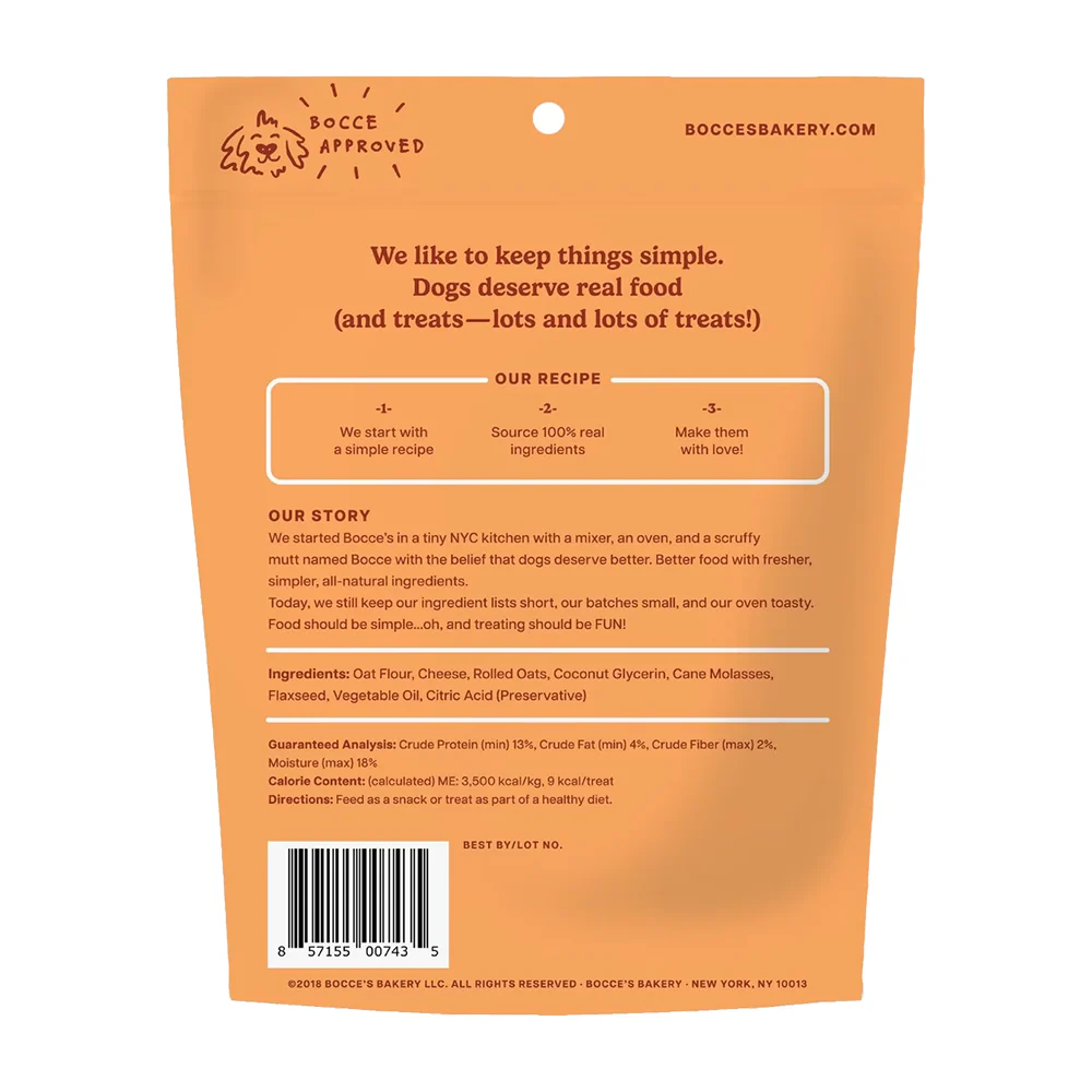 Bocce's Bakery Soft & Chewy Dog Treats Cheese 6-oz - Image 2