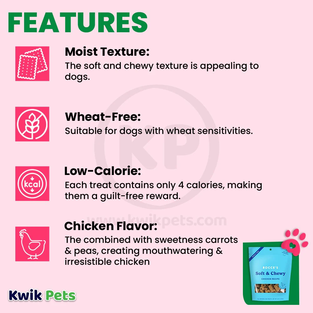 Bocce's Bakery Soft & Chewy Dog Treats Chicken 6-oz - Image 3