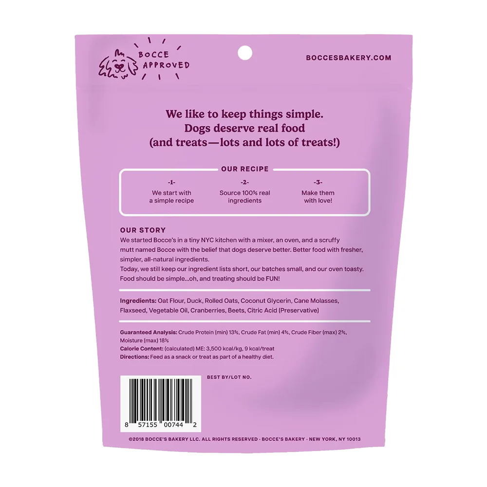 Bocce's Bakery Soft & Chewy Dog Treats Duck 6-oz - Image 2