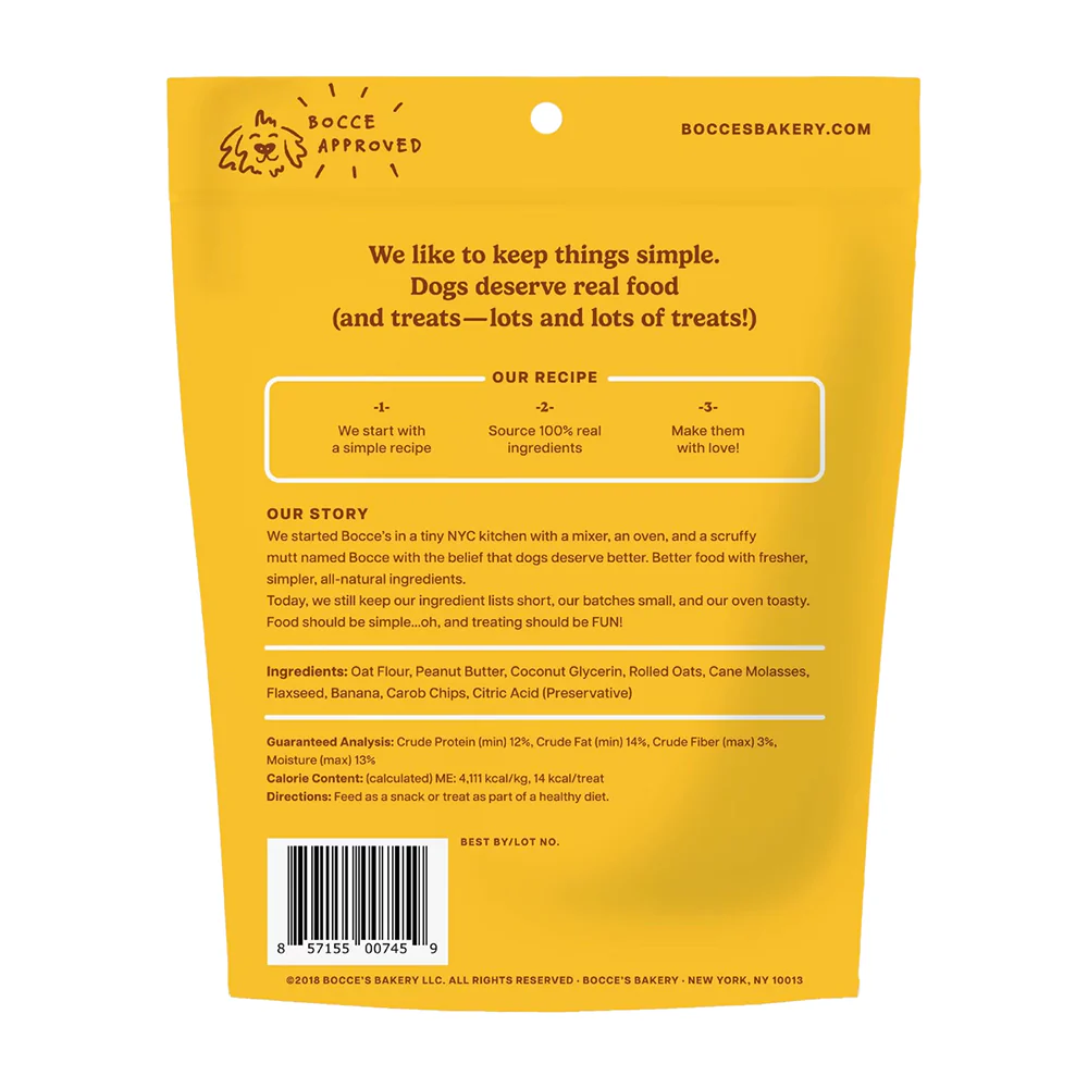 Bocce's Bakery Soft & Chewy Dog Treats Peanut Butter & Banana 6-oz - Image 2
