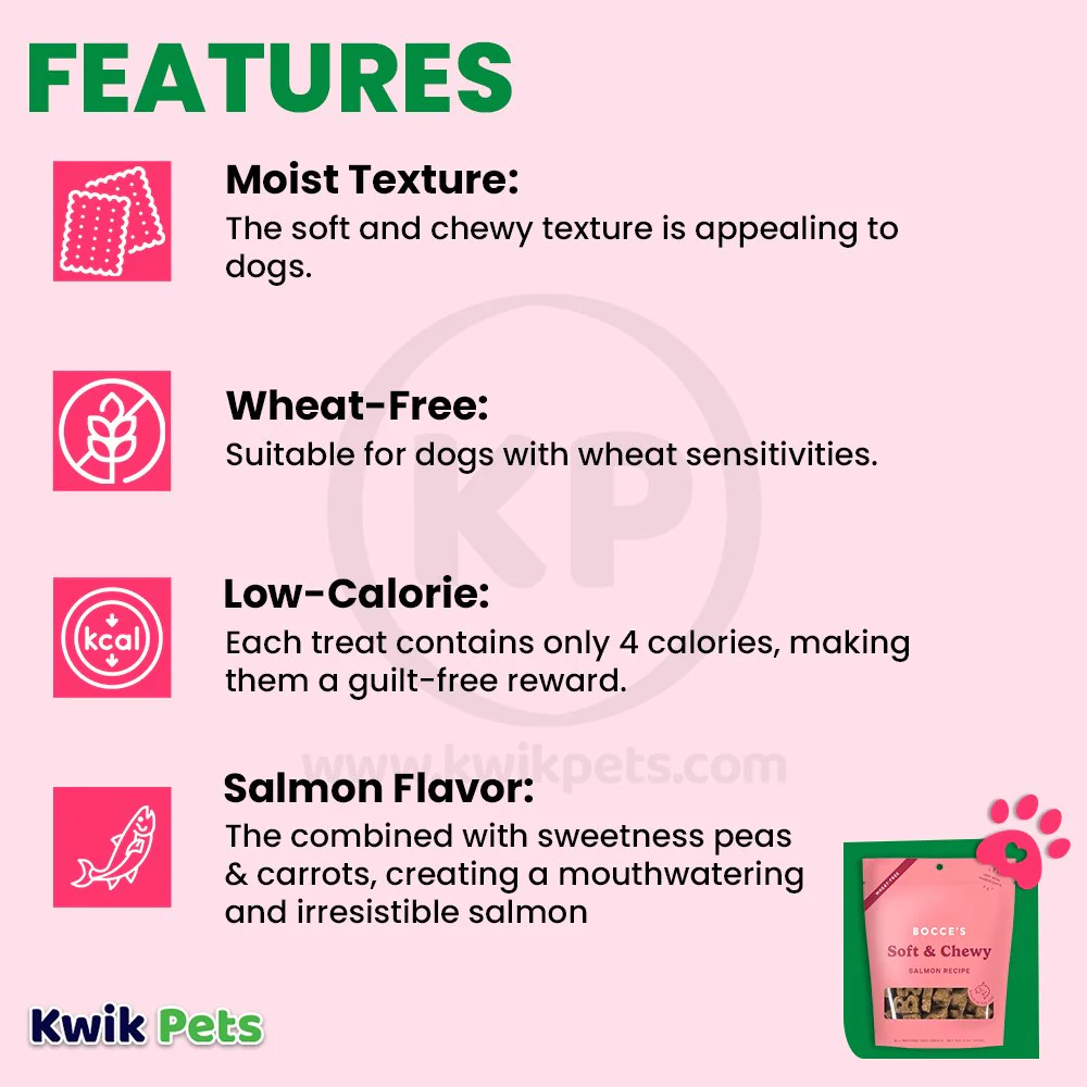 Bocce's Bakery Soft & Chewy Dog Treats Salmon 6-oz - Image 3