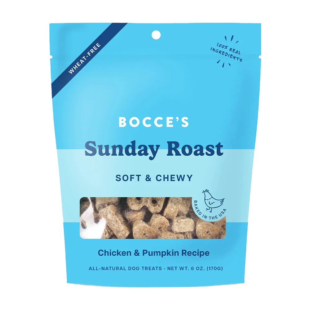 Bocce's Bakery Sunday Roast Soft & Chewy Dog Treats Chicken & Pumpkin 6-oz