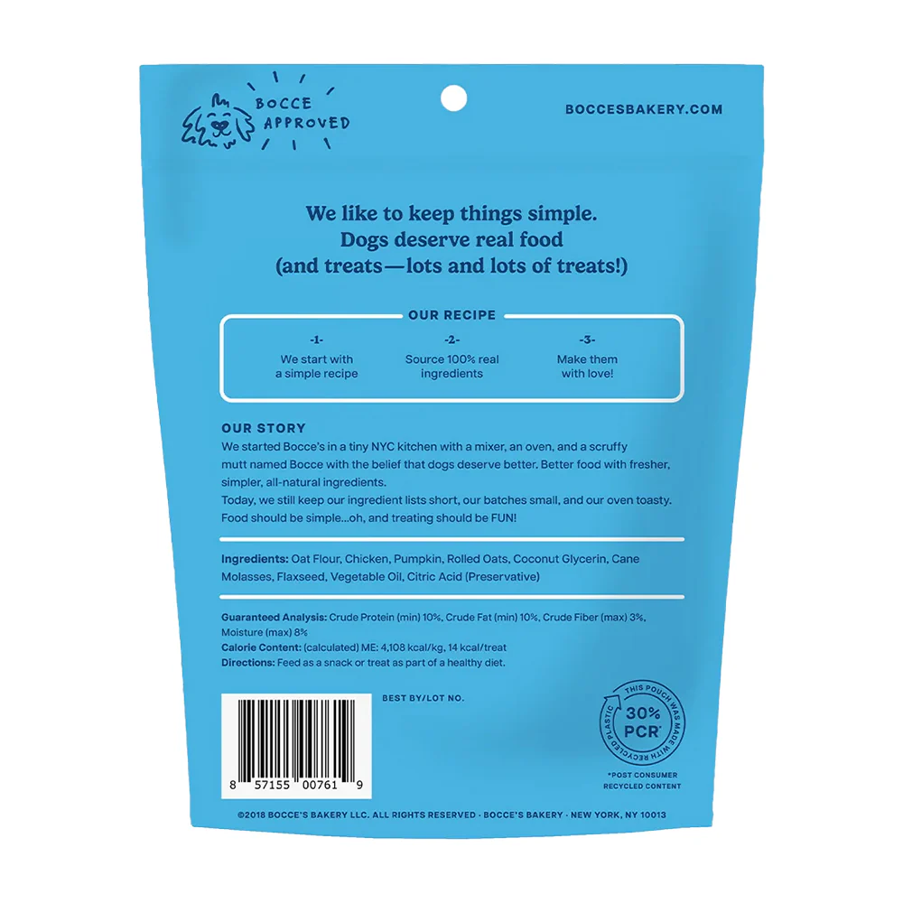 Bocce's Bakery Sunday Roast Soft & Chewy Dog Treats Chicken & Pumpkin 6-oz - Image 2