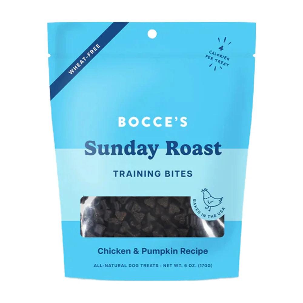 Bocce's Bakery Sunday Roast Training Bites Dog Treats Chicken & Pumpkin 6-oz