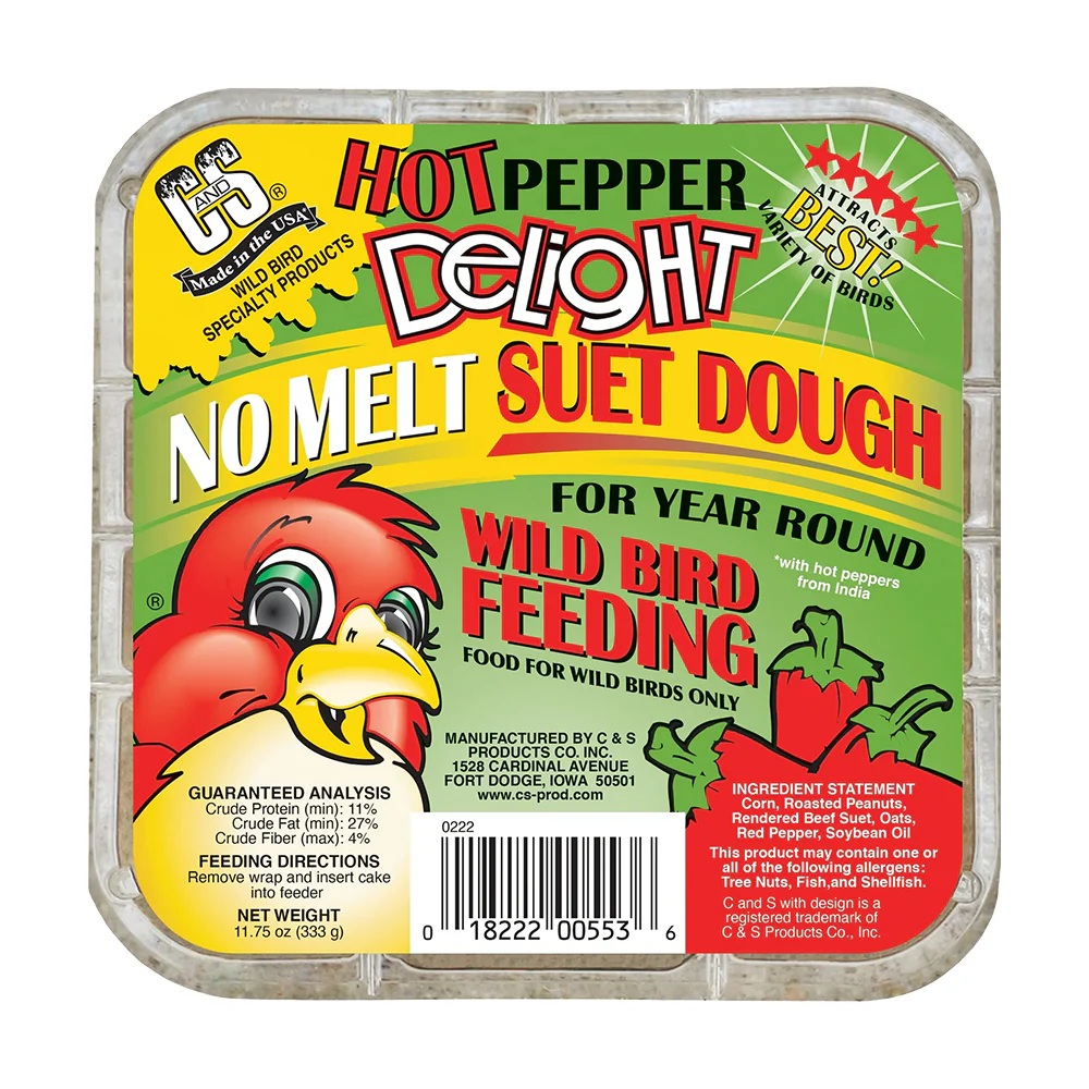 C&S Hot Pepper Delight No Melt Suet Dough for Wild Birds 11.75-oz