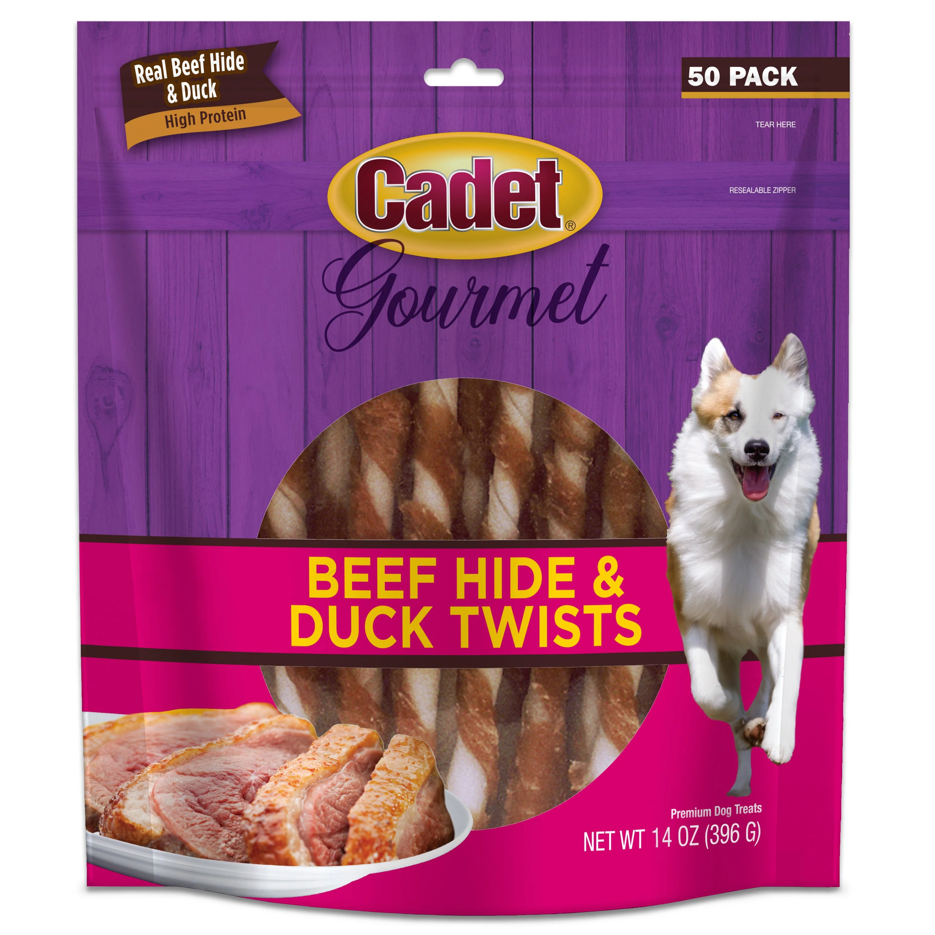 Cadet Gourmet Beef Hide & Duck Twist Sticks Dog Treats 5-in 50 Count
