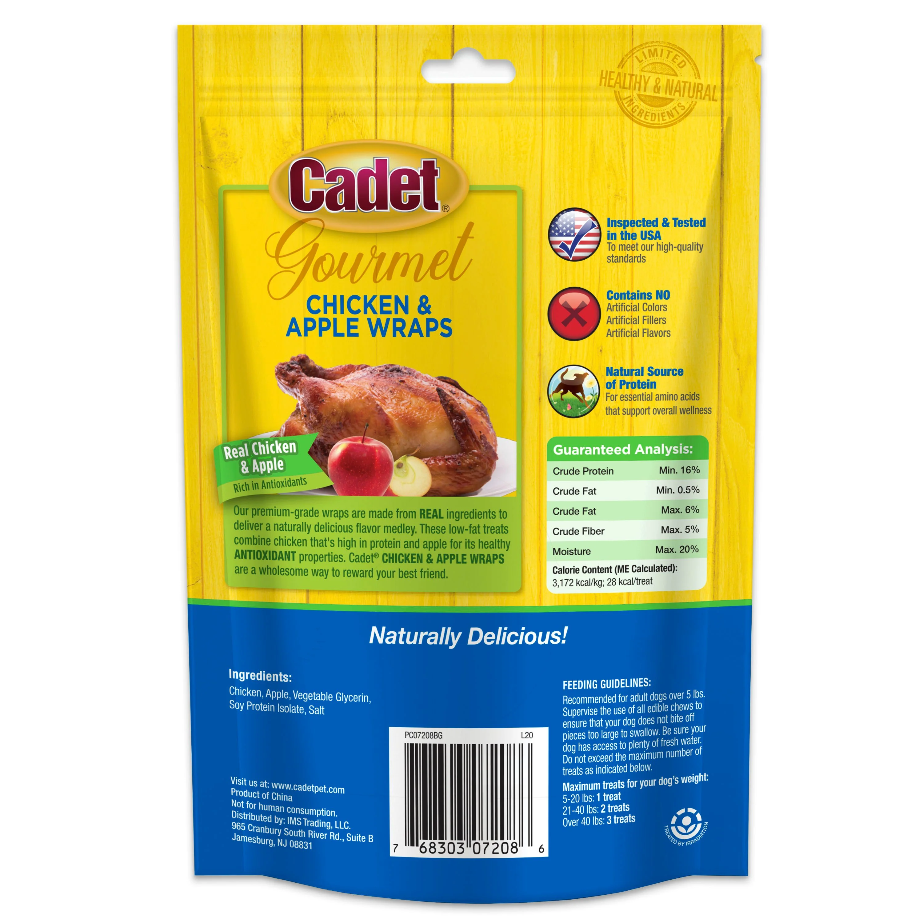 Cadet Gourmet Chicken & Apple Wrapped Dog Treats 3-oz - Image 2
