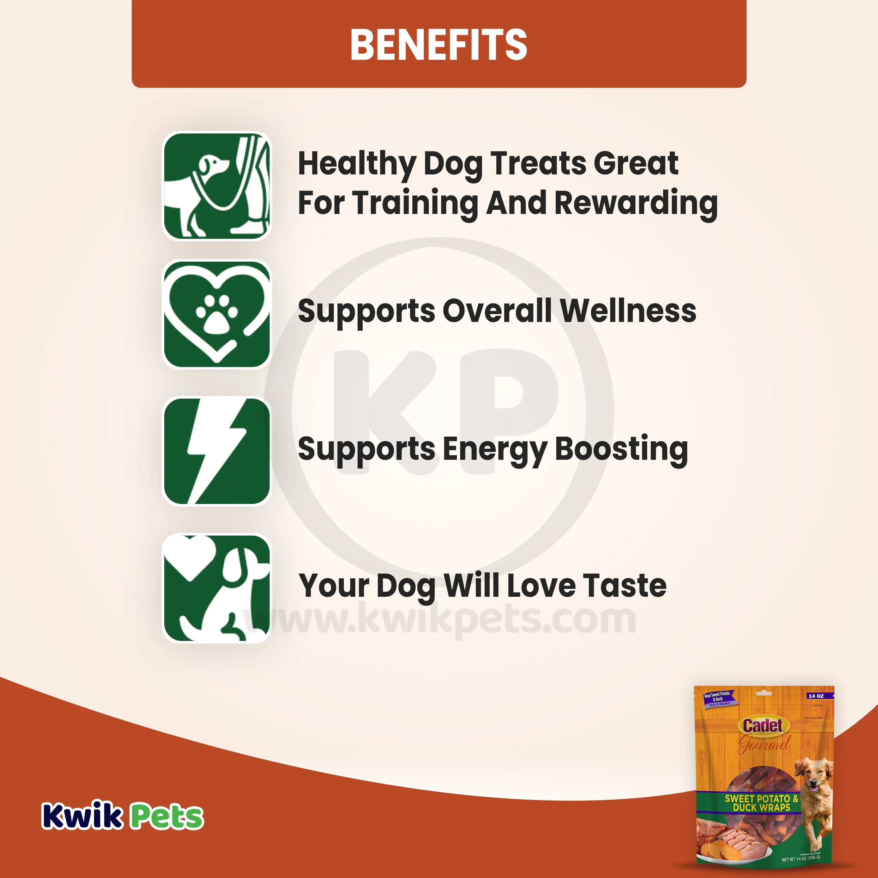 Cadet Gourmet Sweet Potato & Duck Wrapped Dog Treats 14-oz - Image 4