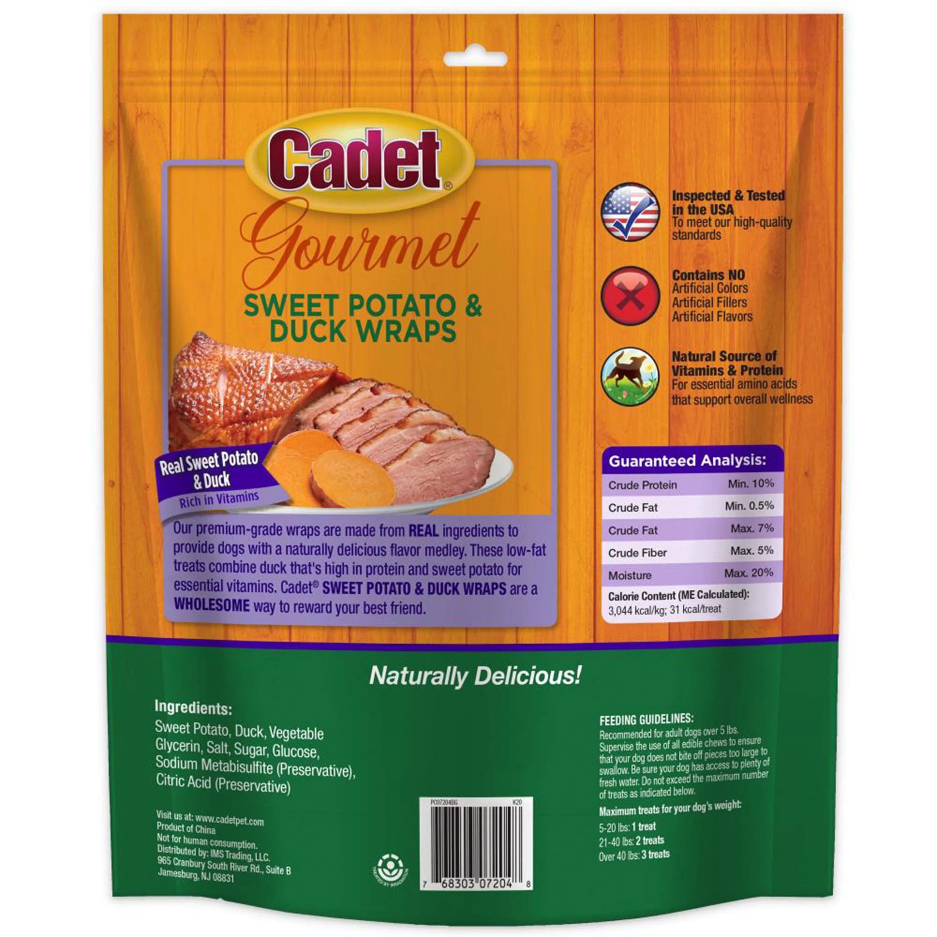 Cadet Gourmet Sweet Potato & Duck Wrapped Dog Treats 28-oz - Image 2