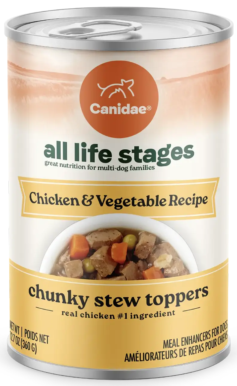 CANIDAE All Life Stages Chunky Stew Wet Dog Food Topper Chicken & Vegetable 12.7-oz
