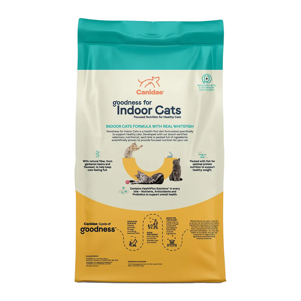 CANIDAE PURE Goodness for Indoor Cats Adult Dry Cat Food Real Whitefish 5-lb - Image 2