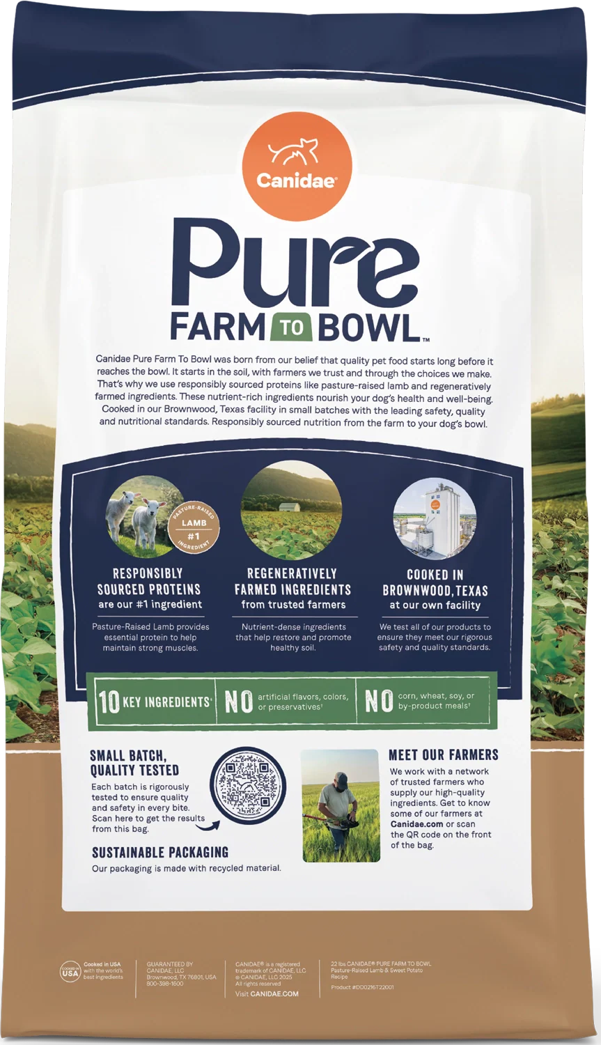 CANIDAE PURE Goodness Grain-Free Adult Dry Dog Food Real Lamb & Sweet Potato 22-lb - Image 2