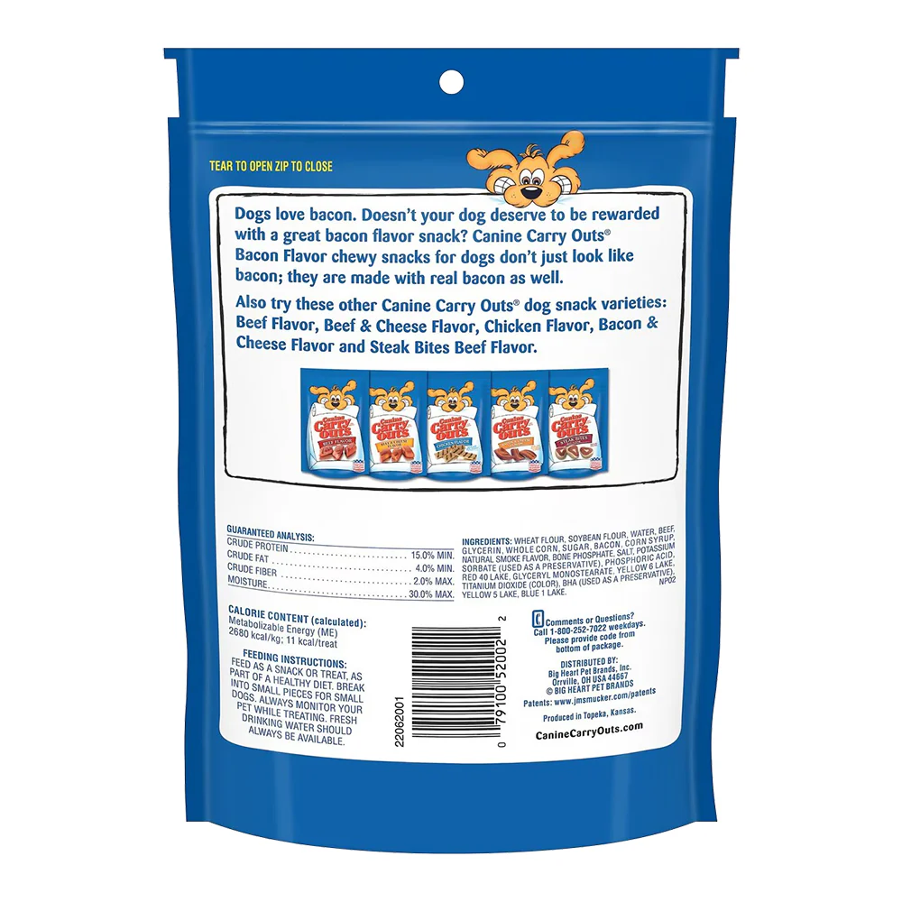 Canine Carry Outs Soft & Chewy Dog Treats Bacon 4.5-oz - Image 2