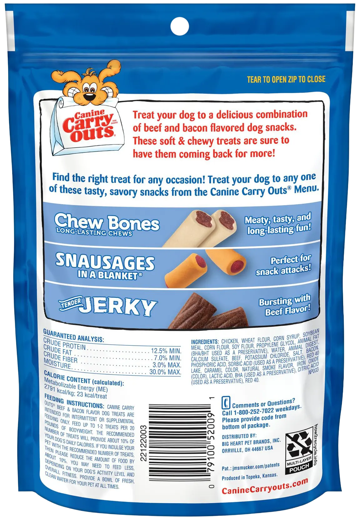 Canine Carry Outs Dog Treats Bacon & Beef Flavor 4.5-oz - Image 2