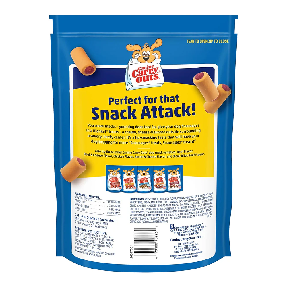 Canine Carry Outs Snausages in a Blanket Dog Treats Beef & Cheese 22.5-oz - Image 2
