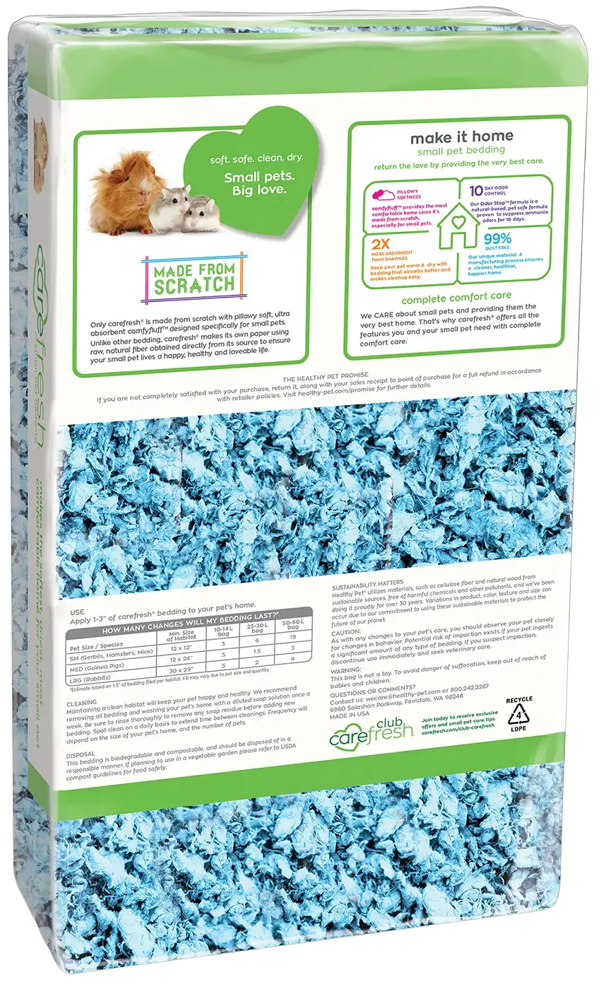 Carefresh Complete Comfort Blue Paper Bedding for Small Animals 23 Liters - Image 3