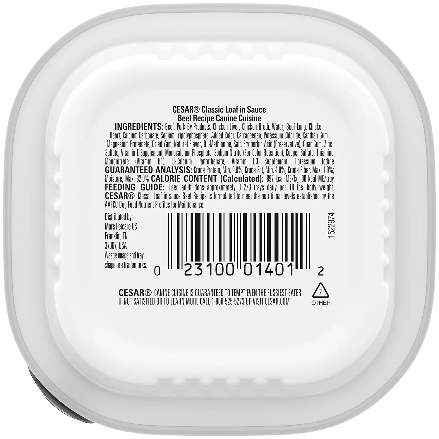 Cesar Classic Loaf in Sauce Adult Wet Dog Food Beef 3.5-oz - Image 2