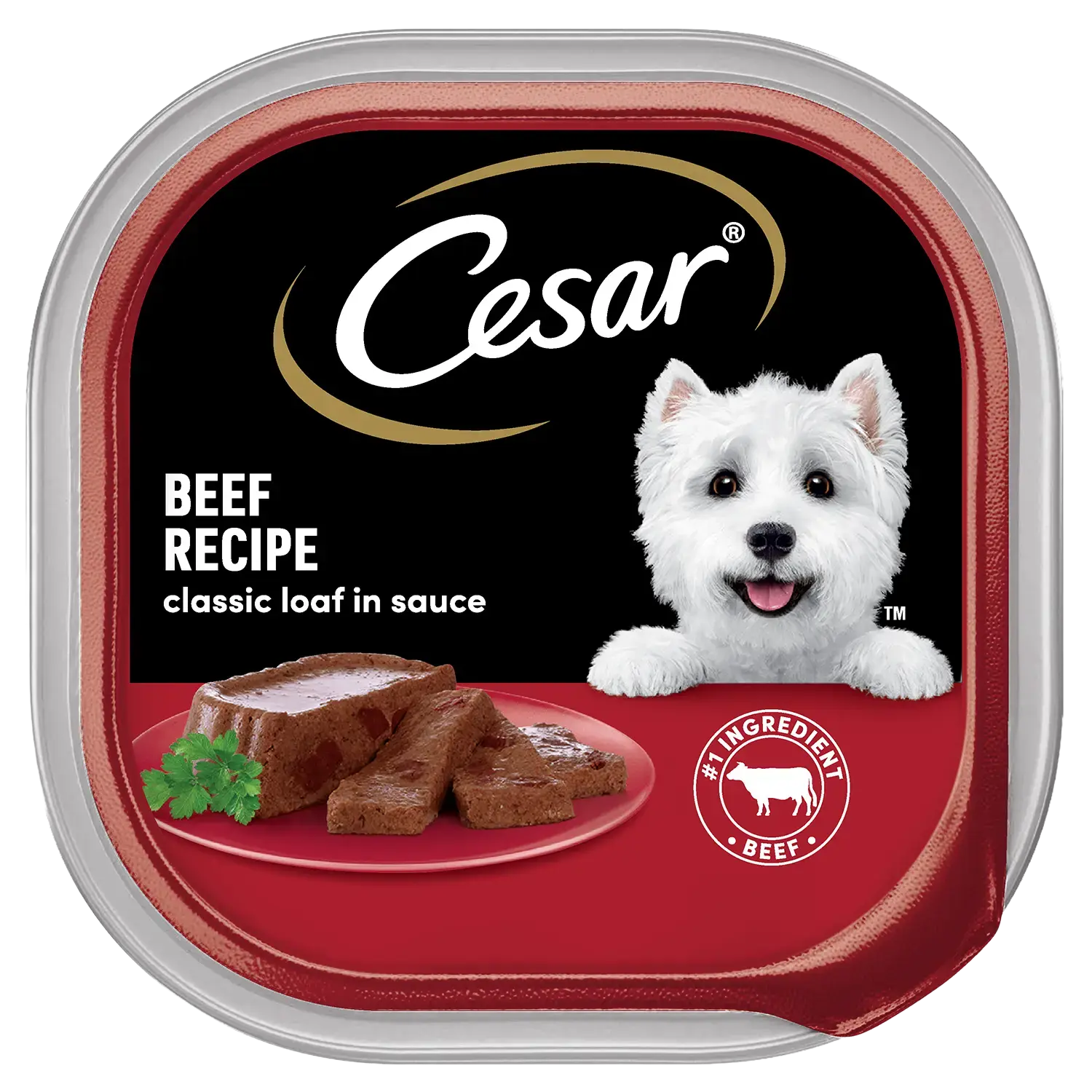 Cesar Classic Loaf in Sauce Adult Wet Dog Food Beef 3.5-oz 24 Count