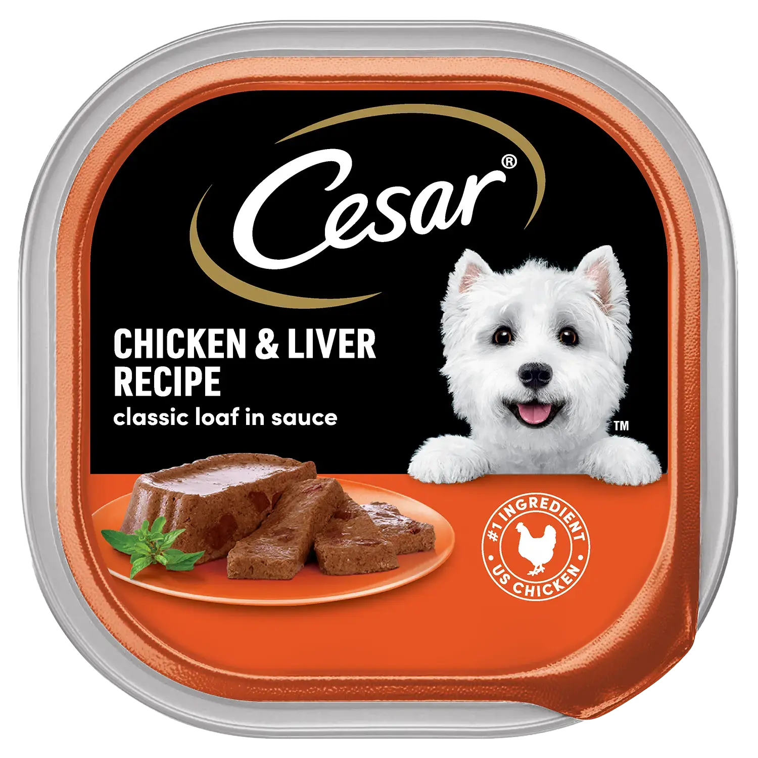 Cesar Classic Loaf in Sauce Adult Wet Dog Food Chicken & Liver 3.5-oz
