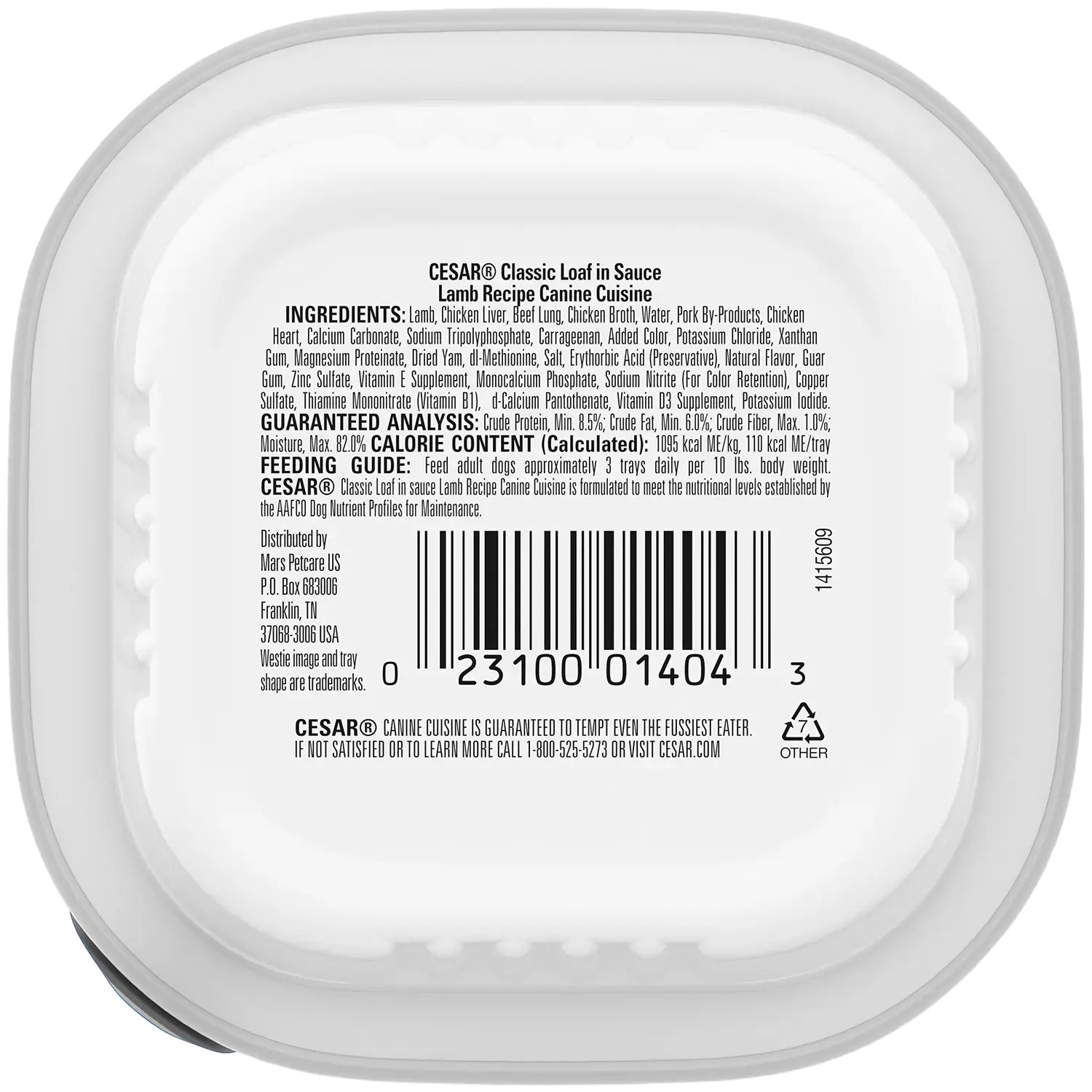 Cesar Classic Loaf in Sauce Adult Wet Dog Food Lamb 3.5-oz - Image 2