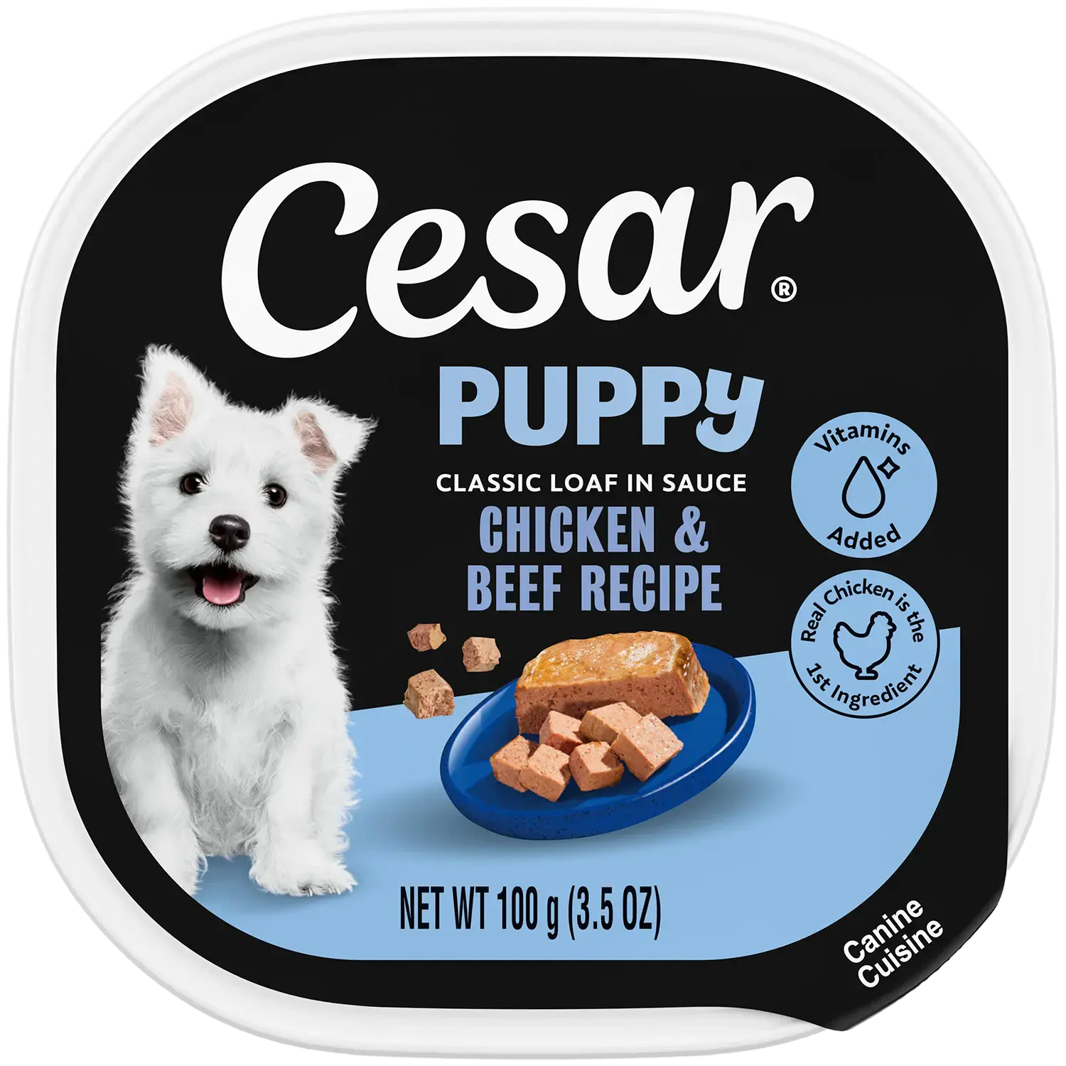Cesar Classic Loaf in Sauce Puppy Wet Dog Food Chicken & Beef 3.5-oz