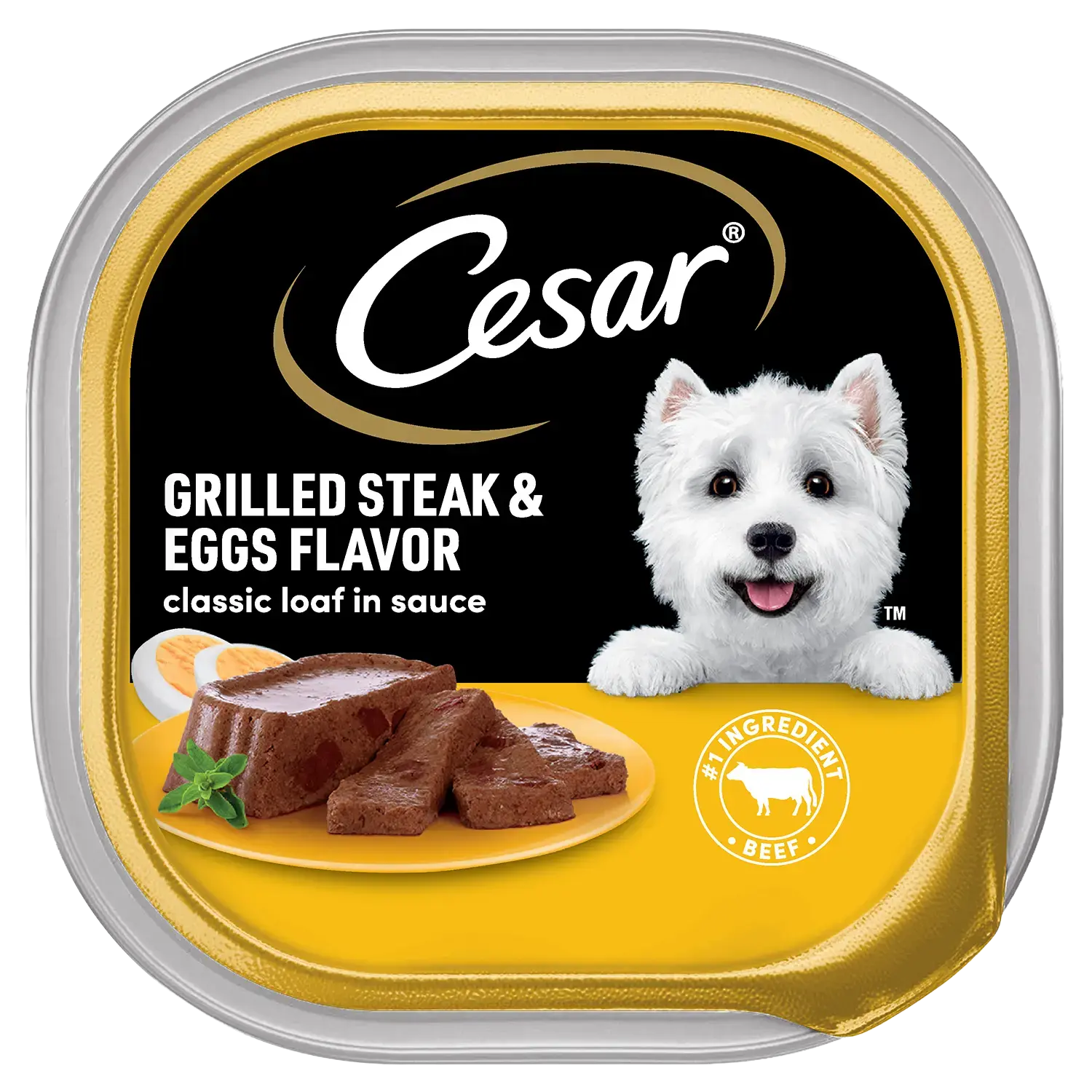 Cesar Sunrise Classic Loaf in Sauce Adult Wet Dog Food Grilled Steak & Eggs 3.5-oz