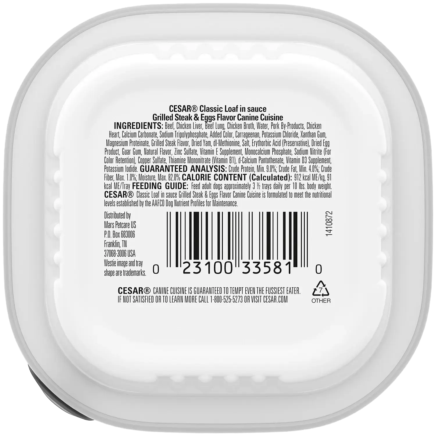 Cesar Sunrise Classic Loaf in Sauce Adult Wet Dog Food Grilled Steak & Eggs 3.5-oz - Image 2