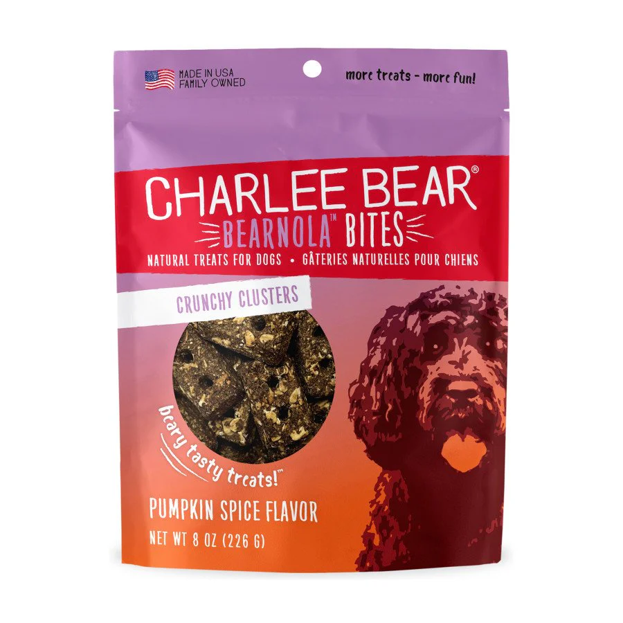 Charlee Bear Bearnola Bites Dog Treats Pumpkin Spice 8-oz