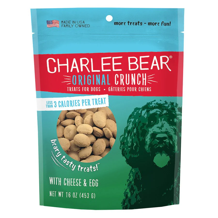 Charlee Bear Original Crunch Dog Treats Cheese & Egg 16-oz