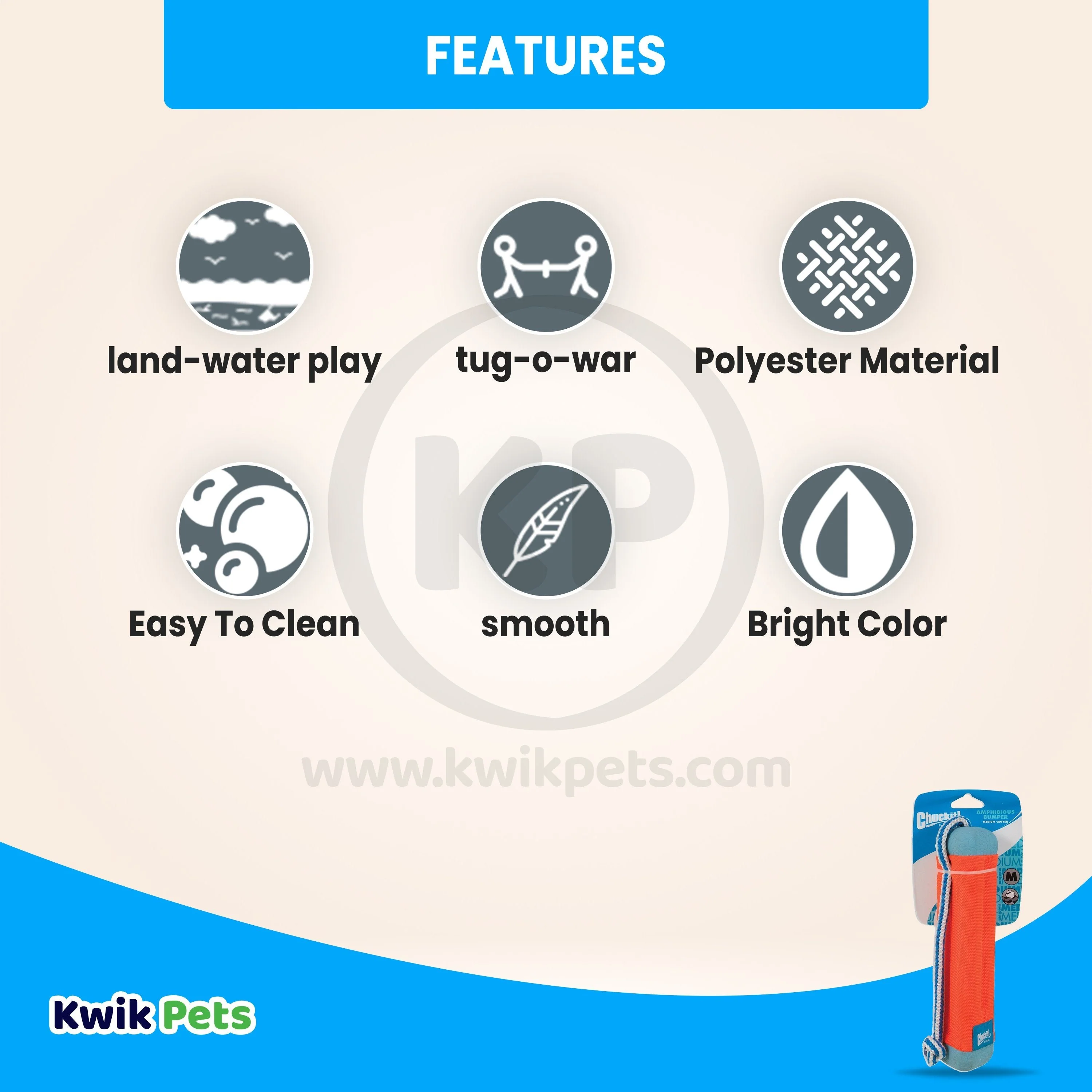 Chuckit! Amphibious Bumper Dog Toy Assorted Medium - Image 2