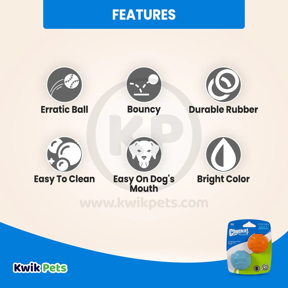 Chuckit! Fetch Ball Dog Toy Assorted Small 2 Count - Image 2