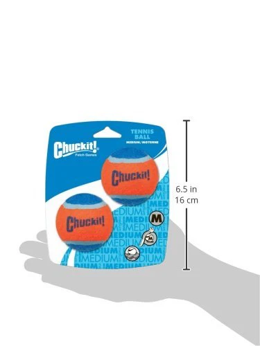 Chuckit! Tennis Ball Dog Toy Hang Tab Blue/Orange Medium 2 Count - Image 3