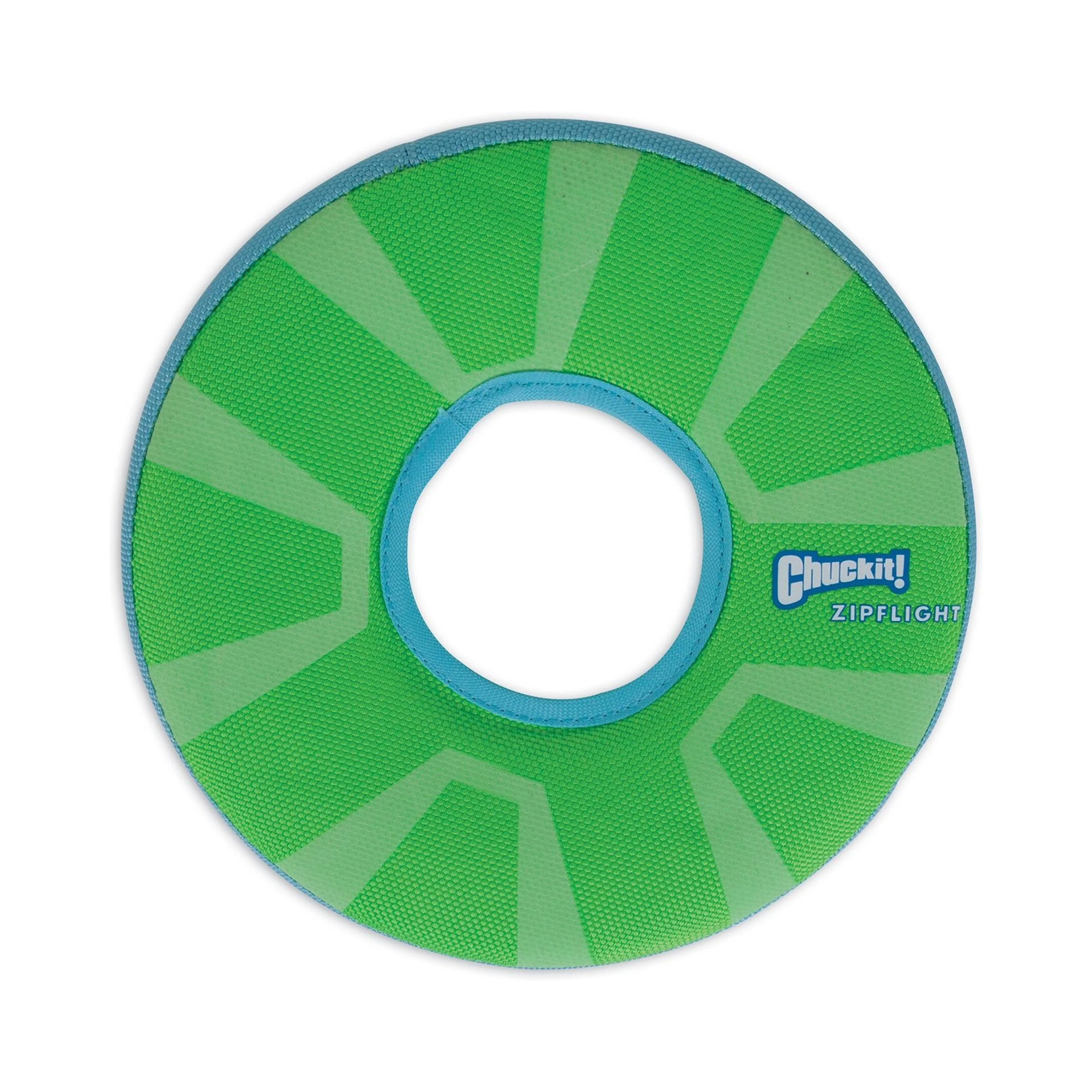 Chuckit! ZipFlight Max Glow Dog Toy Green/White Medium - Image 2