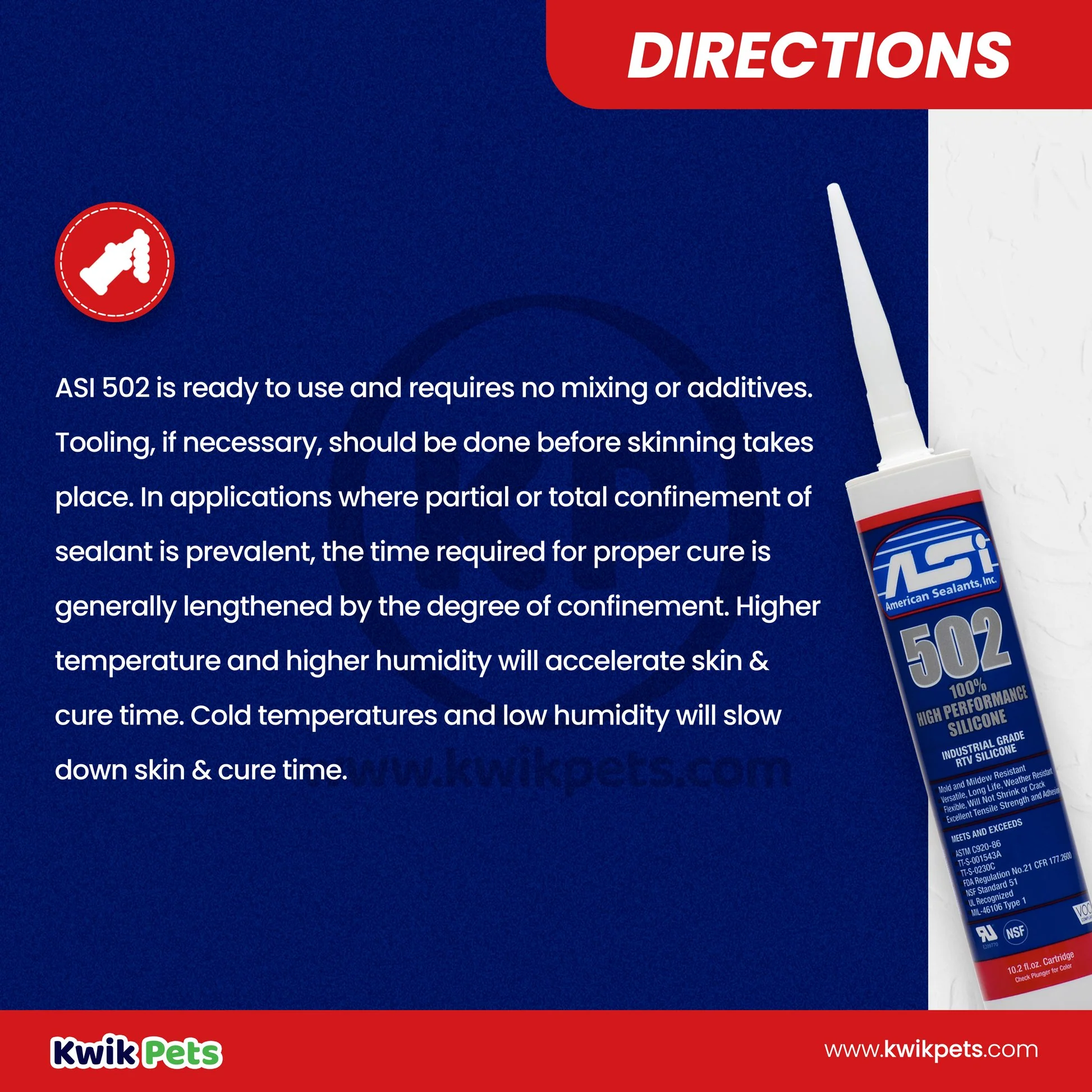 ASI 502 Food Grade Clear Silicone Sealant Cartridge 10.2-oz - Image 5