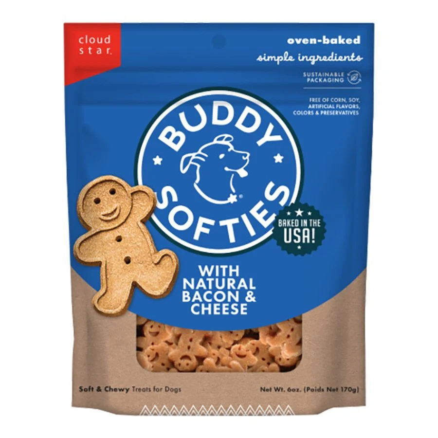 Cloud Star Buddy Biscuits Softies Dog Treats with Natural Bacon & Cheese 6-oz