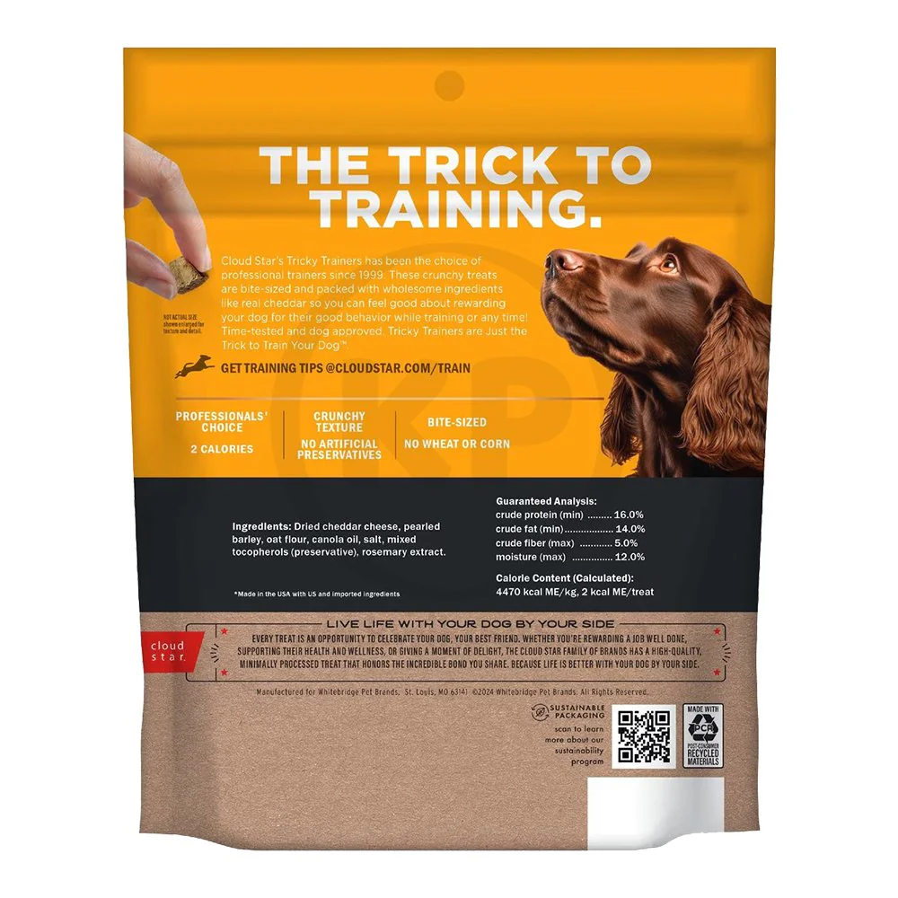 Cloud Star Tricky Trainers Crunchy Dog Training Treats Cheddar 8-oz - Image 2