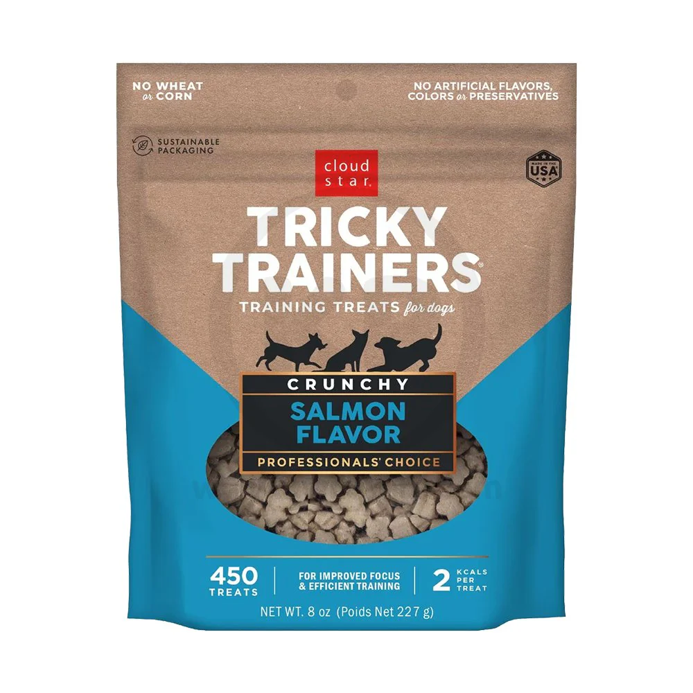 Cloud Star Tricky Trainers Crunchy Dog Training Treats Salmon 8-oz