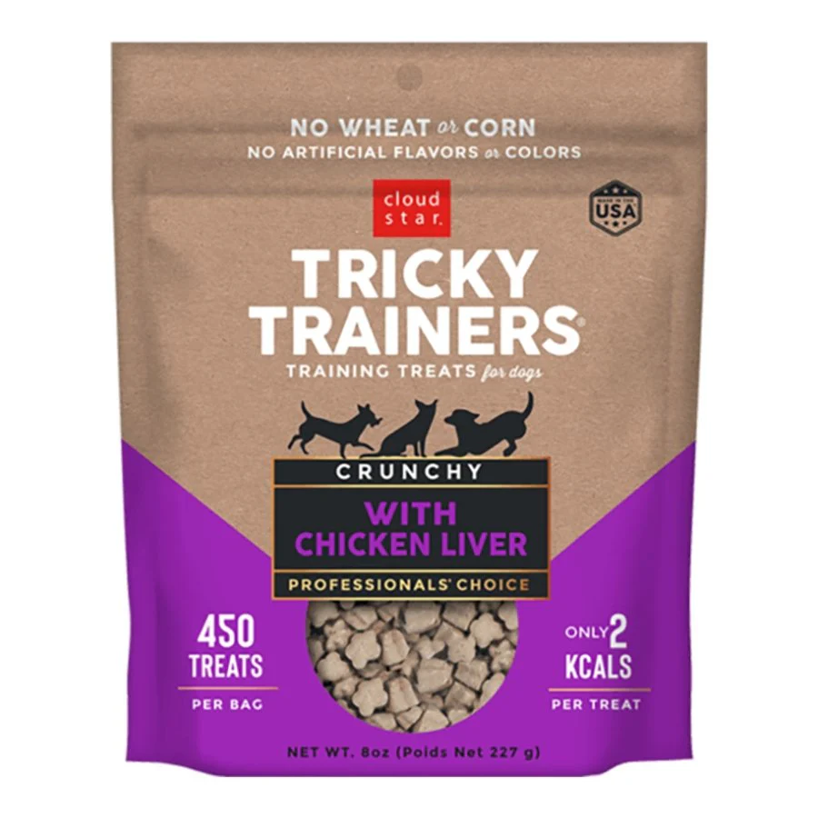 Cloud Star Tricky Trainers Crunchy Dog Training Treats Chicken Liver 8-oz