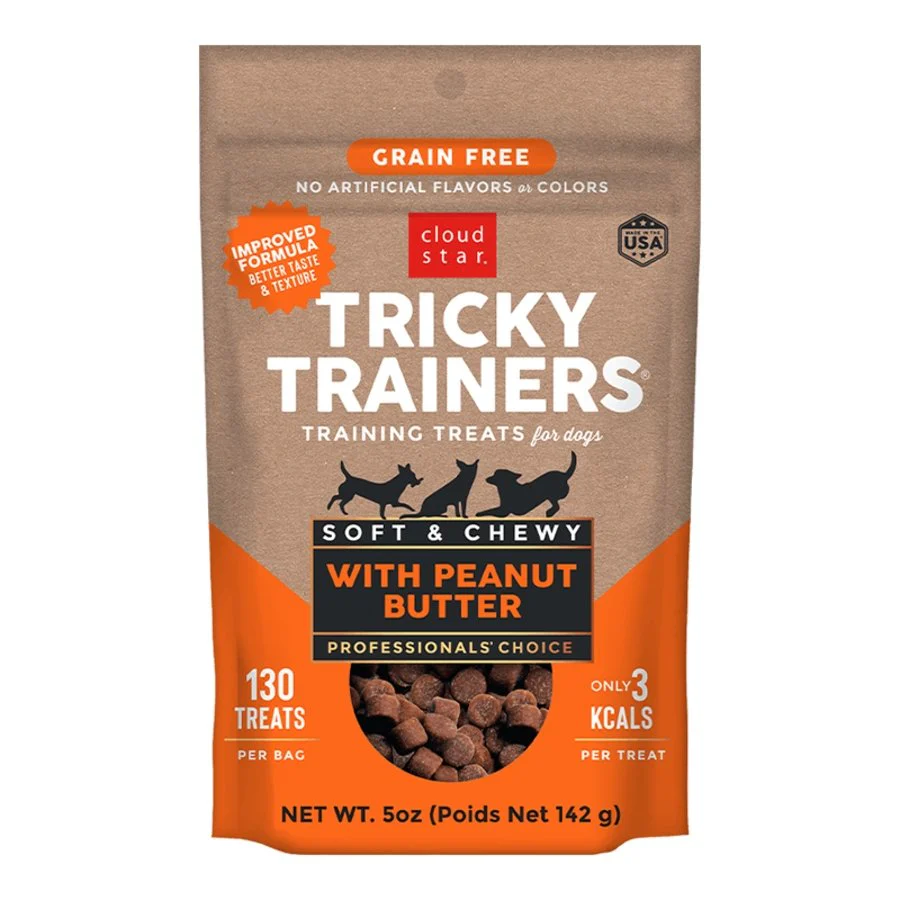 Cloud Star Tricky Trainers Grain Free Soft & Chewy Dog Training Treats Peanut Butter 5-oz