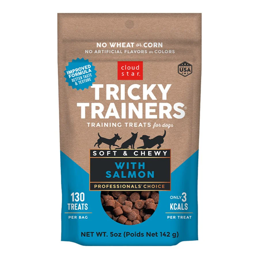 Cloud Star Tricky Trainers Grain Free Soft & Chewy Dog Training Treats Salmon 5-oz