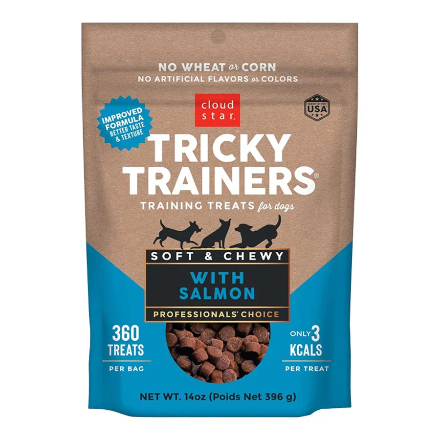 Cloud Star Tricky Trainers Grain Free Soft & Chewy Dog Training Treats Salmon 14-oz